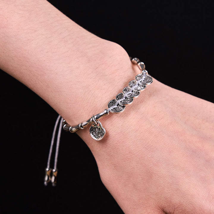 Buddha Stones Fünf Kaiser-Münzen Berggeister Geld ausgeben Armband