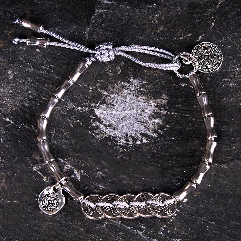 Buddha Stones Fünf Kaiser-Münzen Berggeister Geld ausgeben Armband