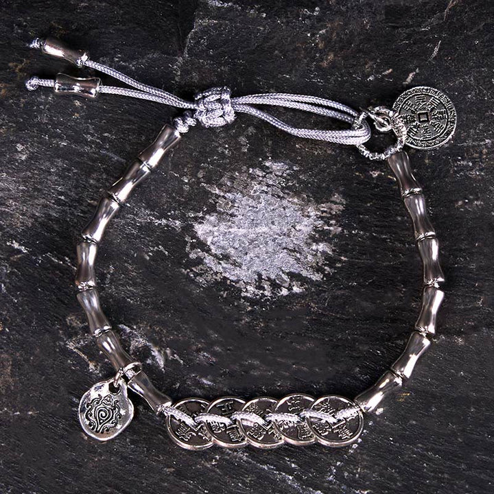 Buddha Stones Fünf Kaiser-Münzen Berggeister Geld ausgeben Armband