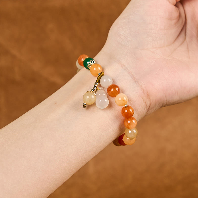 Buddha Stones Golden Silk Jade Beads Kürbis Reichtum Glück Armband