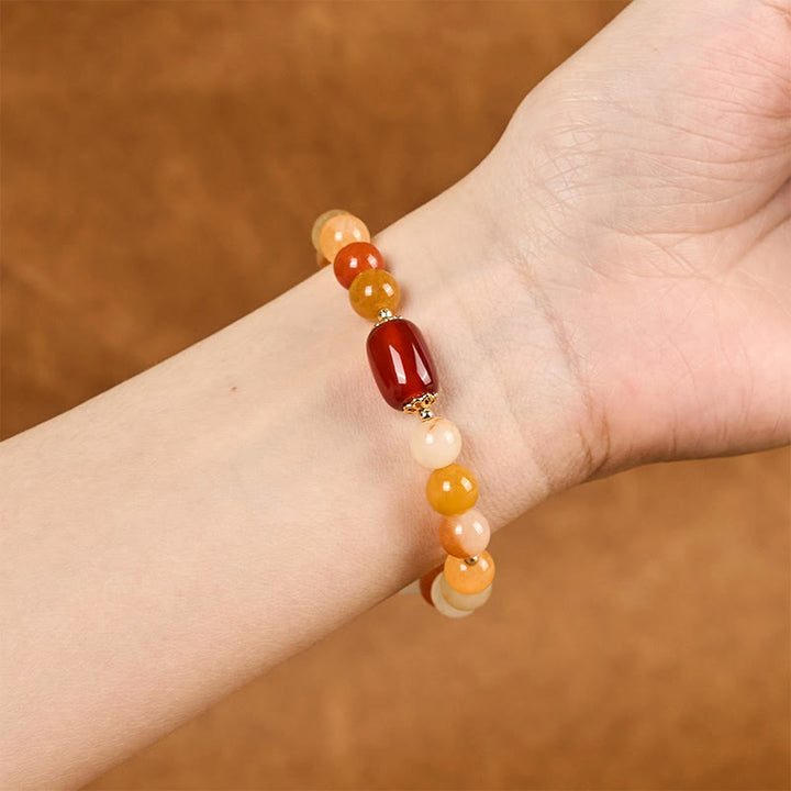 Buddha Stones Golden Silk Jade Beads Kürbis Reichtum Glück Armband