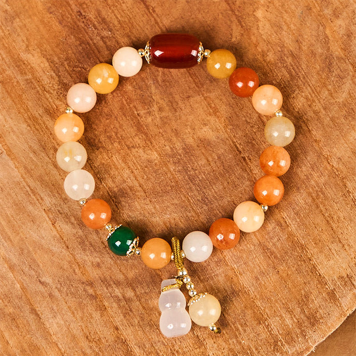 Buddha Stones Golden Silk Jade Beads Kürbis Reichtum Glück Armband
