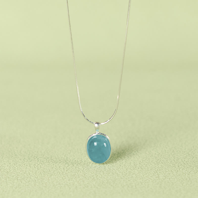 Buddha Stones Halskette mit Anhänger aus 925er Sterlingsilber mit Aquamarin - image 2