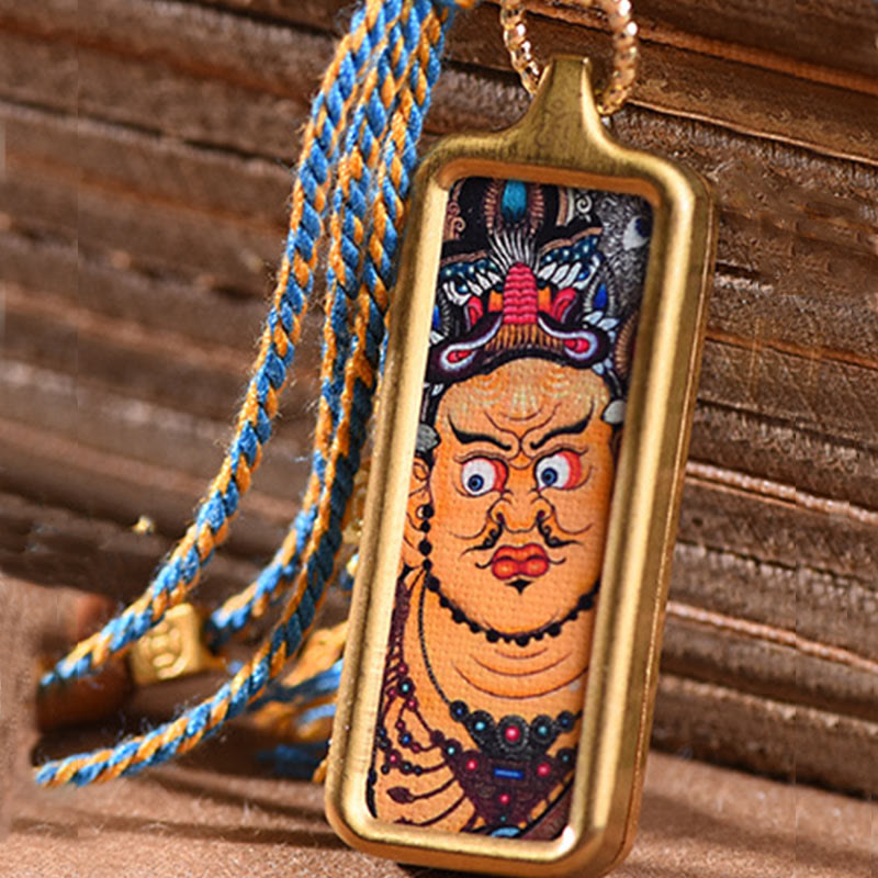 Buddha Stones Tibet Gott Des Reichtums Titan Stahl Thangka Reichtum Halskette Anhänger
