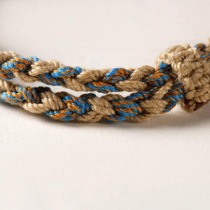 Buddha Stones Tibetische Dzi-Perlen Reichtumsschutz Geflochtenes Armband