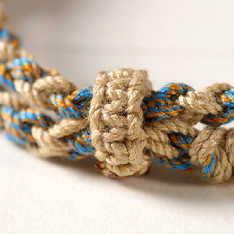 Buddha Stones Tibetische Dzi-Perlen Reichtumsschutz Geflochtenes Armband