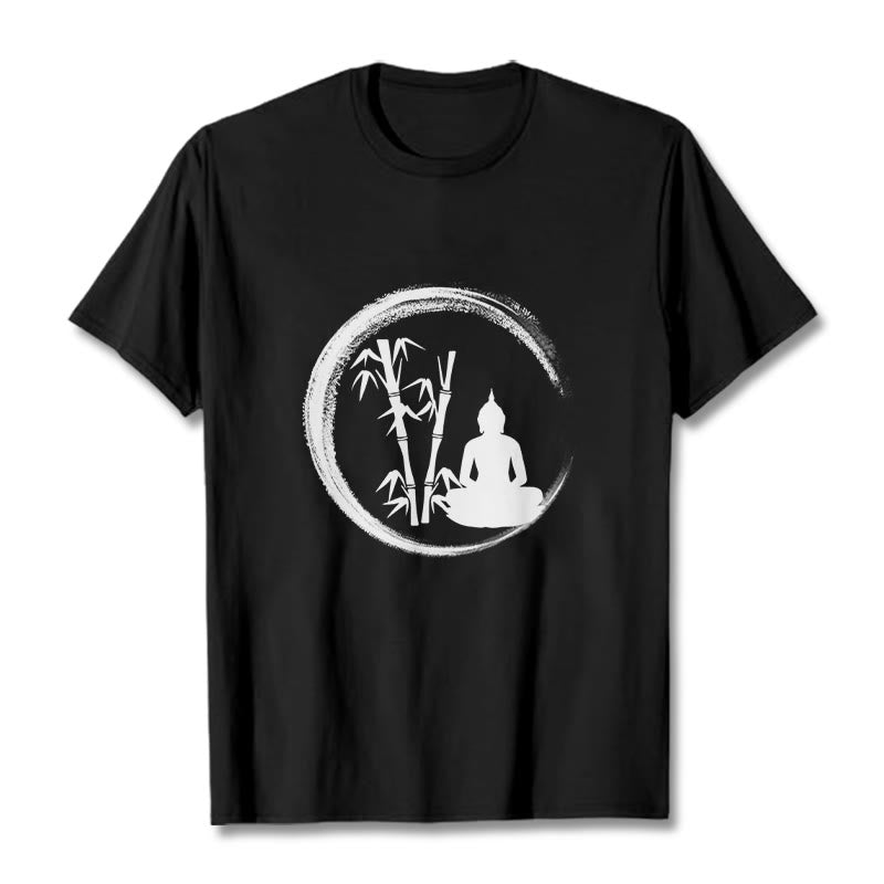 Buddha Stones ​​Zen Buddha Statue Sitzen Bambus Meditation T T-shirt - Schwarz - 2XL - image 1