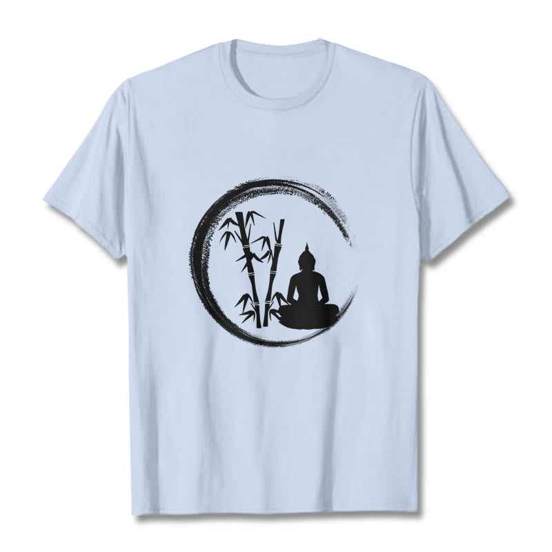 Buddha Stones ​​Zen Buddha Statue Sitzen Bambus Meditation T T-shirt - Hellcyan - 2XL - image 18