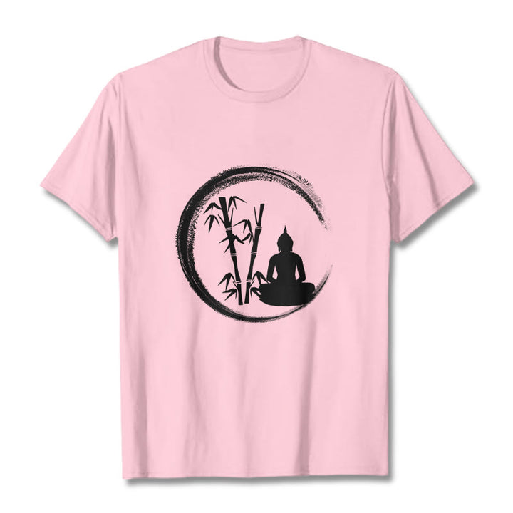 Buddha Stones ​​Zen Buddha Statue Sitzen Bambus Meditation T T-shirt - Hellrosa - 2XL - image 12