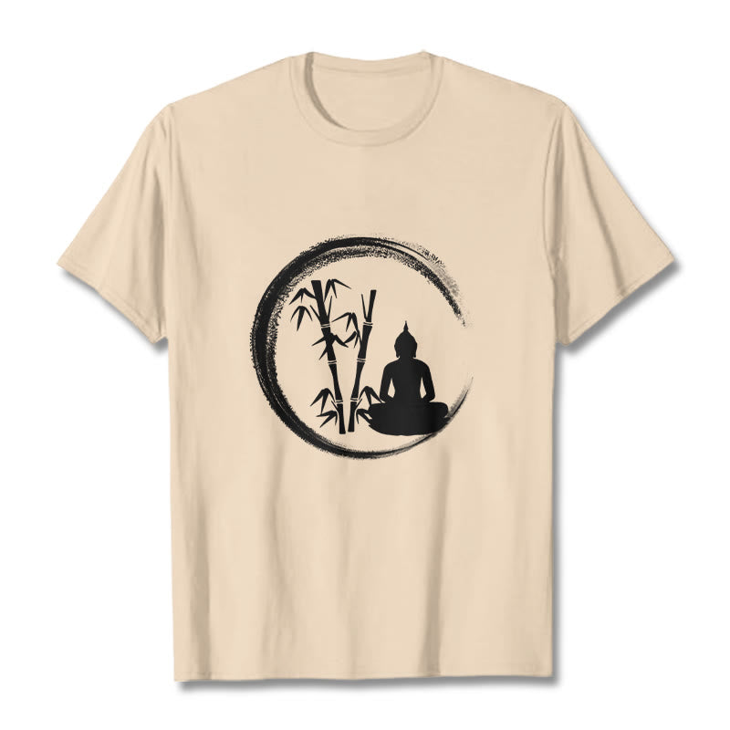 Buddha Stones ​​Zen Buddha Statue Sitzen Bambus Meditation T T-shirt - Biskuit - 2XL - image 8