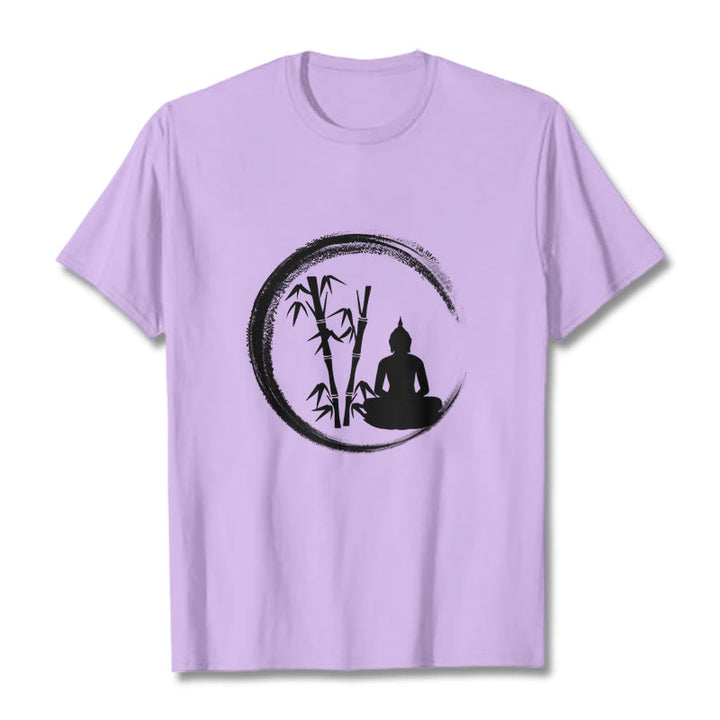 Buddha Stones ​​Zen Buddha Statue Sitzen Bambus Meditation T T-shirt - Pflaume - 2XL - image 16