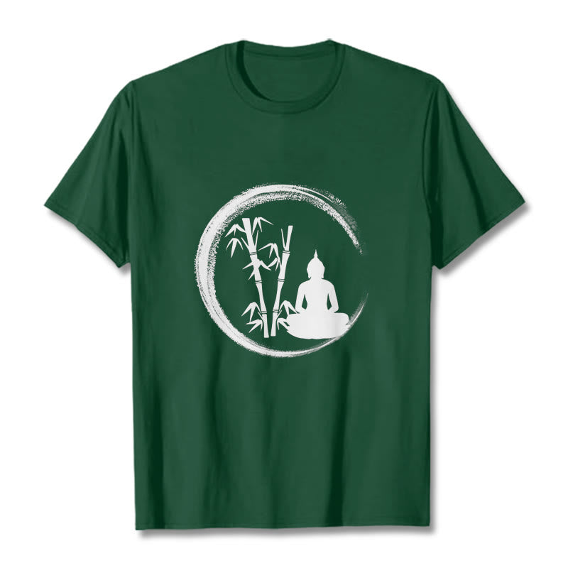 Buddha Stones ​​Zen Buddha Statue Sitzen Bambus Meditation T T-shirt - Waldgrün - 2XL - image 10