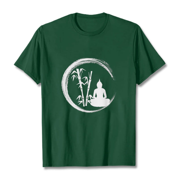 Buddha Stones ​​Zen Buddha Statue Sitzen Bambus Meditation T T-shirt - Waldgrün - 2XL - image 10