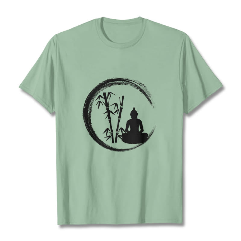 Buddha Stones ​​Zen Buddha Statue Sitzen Bambus Meditation T T-shirt - Blassgrün - 2XL - image 15