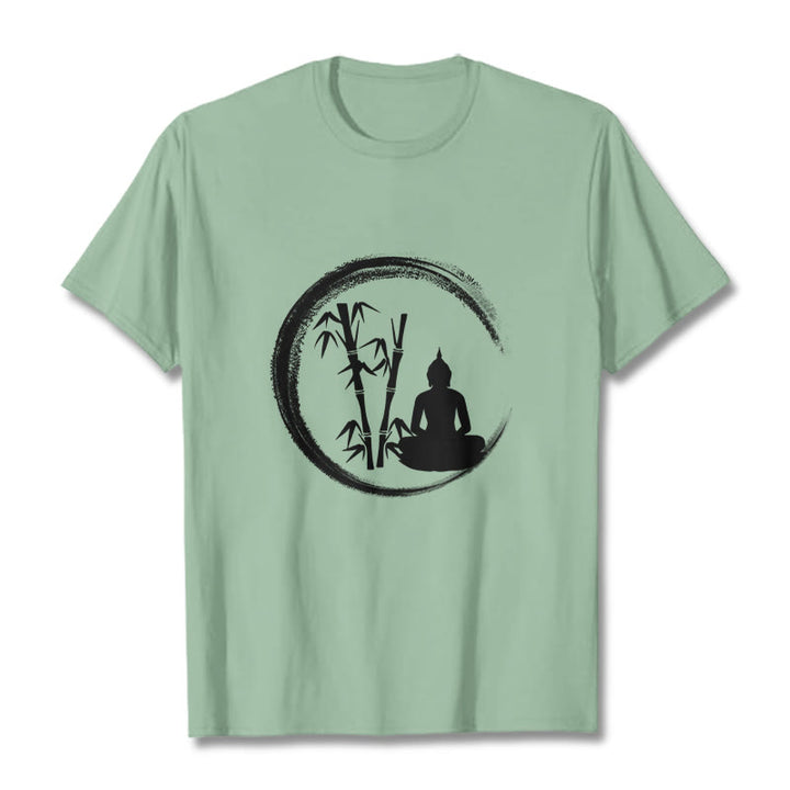 Buddha Stones ​​Zen Buddha Statue Sitzen Bambus Meditation T T-shirt - Blassgrün - 2XL - image 15