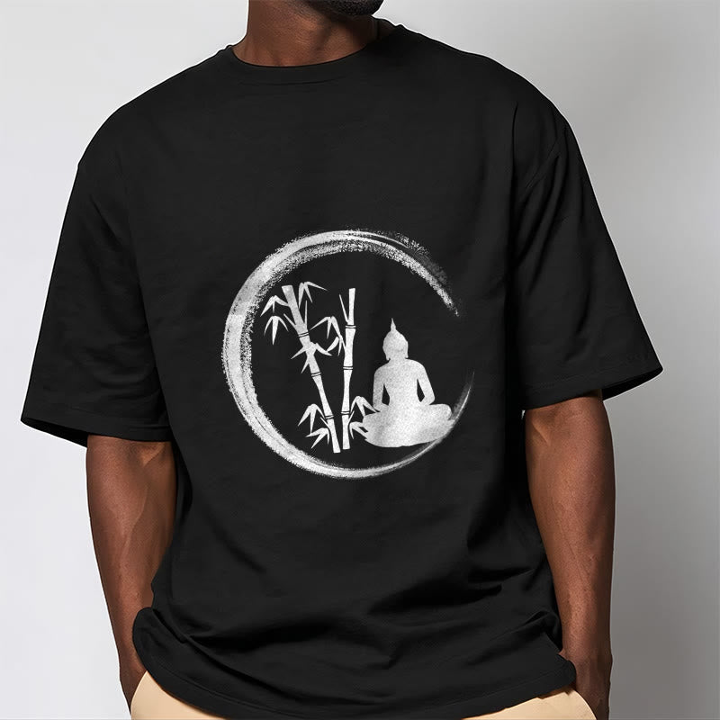 Buddha Stones ​​Zen Buddha Statue Sitzen Bambus Meditation T T-shirt - image 1