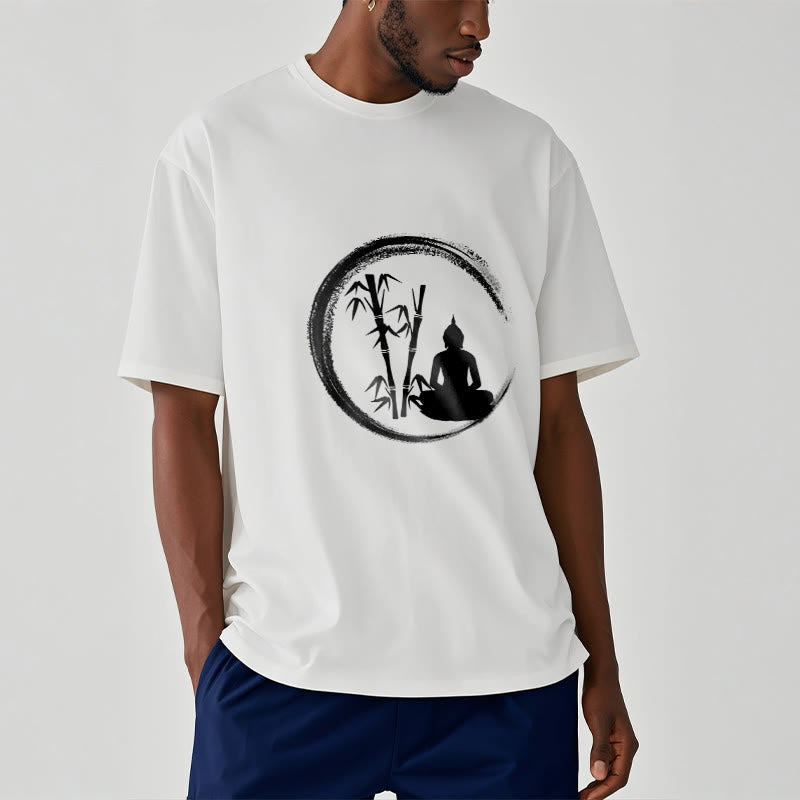 Buddha Stones ​​Zen Buddha Statue Sitzen Bambus Meditation T T-shirt - image 7