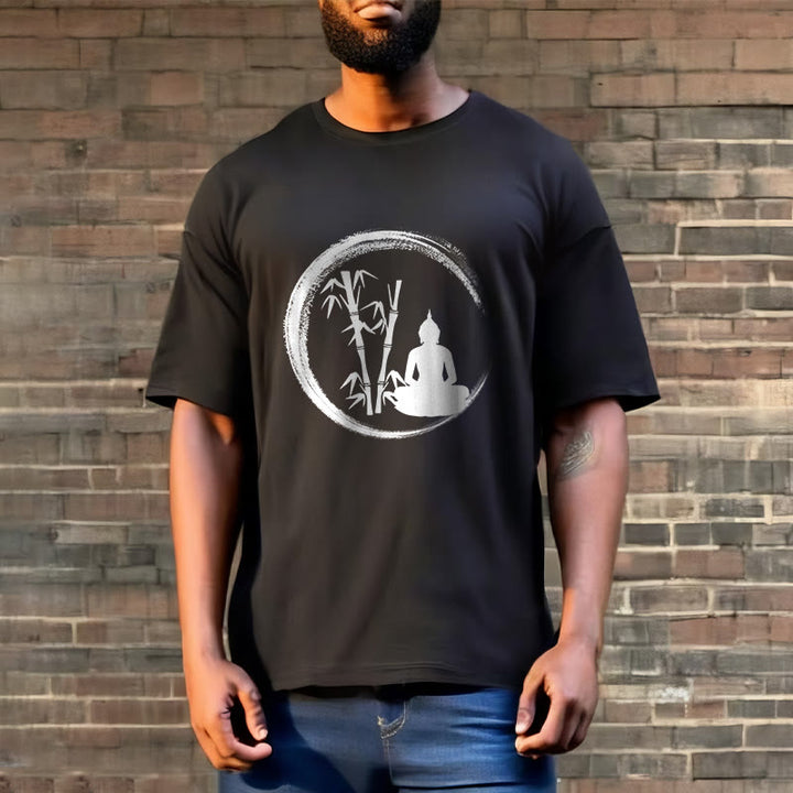 Buddha Stones ​​Zen Buddha Statue Sitzen Bambus Meditation T T-shirt - image 3
