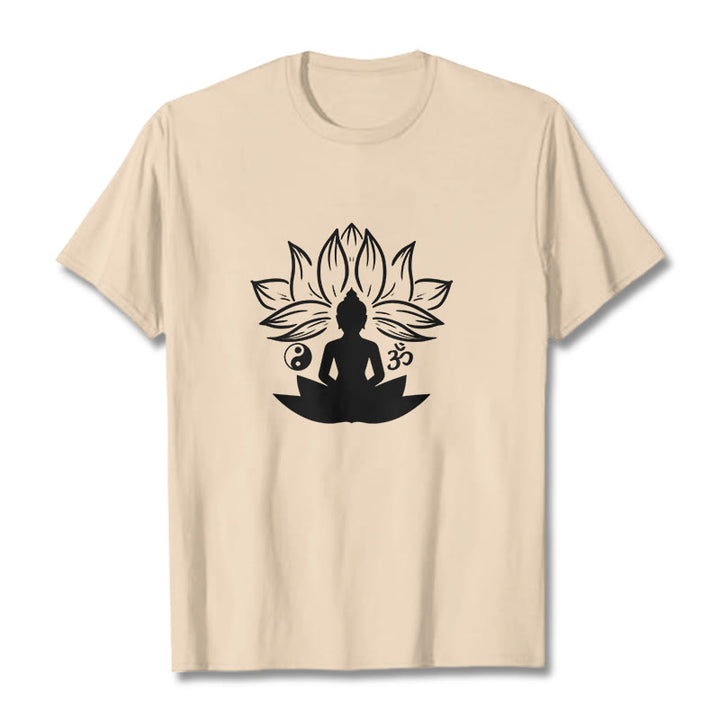 Buddha Stones ​​Om Yin Yang Buddha Statue Sitzend Lotus Meditation T T-shirt - Biskuit - 2XL - image 8