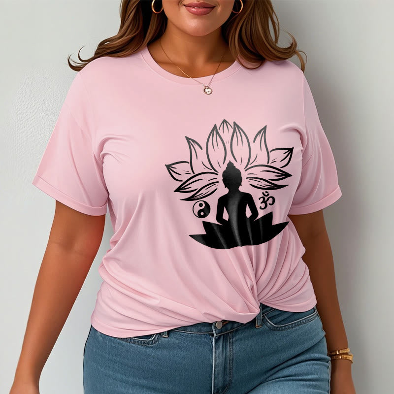 Buddha Stones ​​Om Yin Yang Buddha Statue Sitzend Lotus Meditation T T-shirt - image 14
