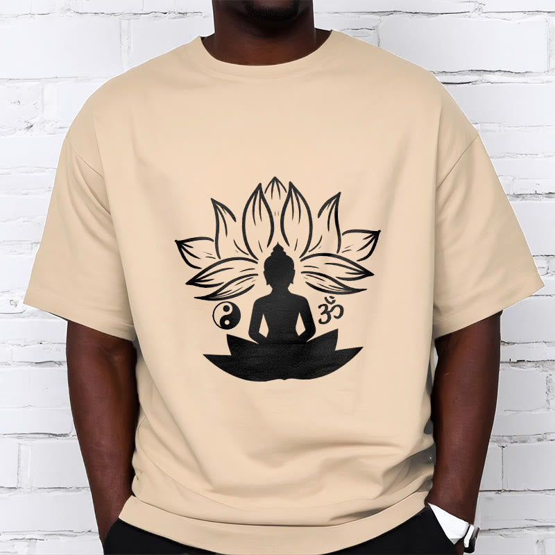 Buddha Stones ​​Om Yin Yang Buddha Statue Sitzend Lotus Meditation T T-shirt - image 9
