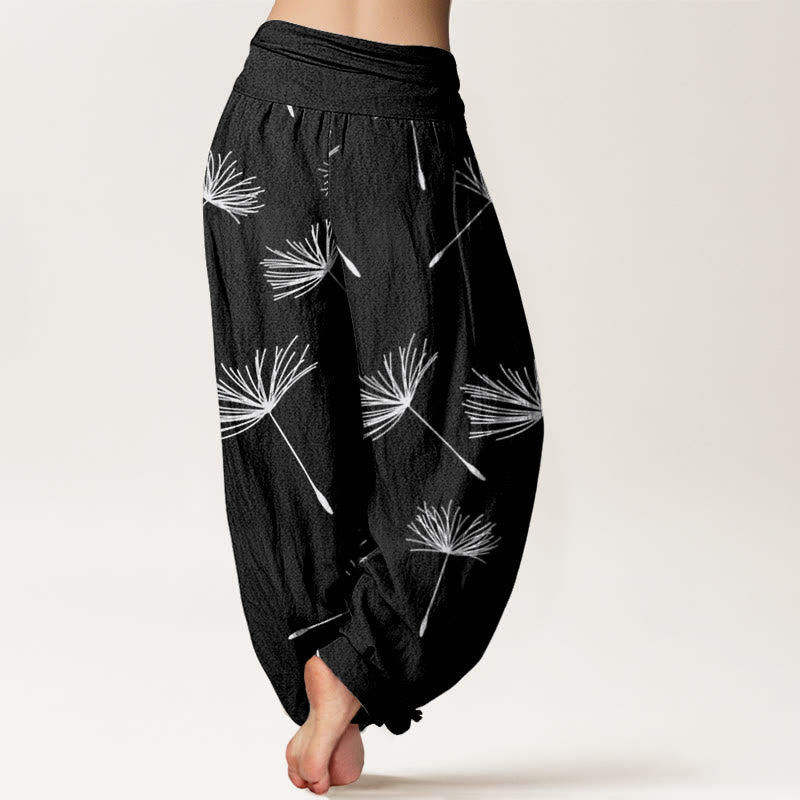 Buddha Stones Casual Cdrifting Löwenzahnsamenmuster Damen Haremshose mit elastischer Taille - image 2