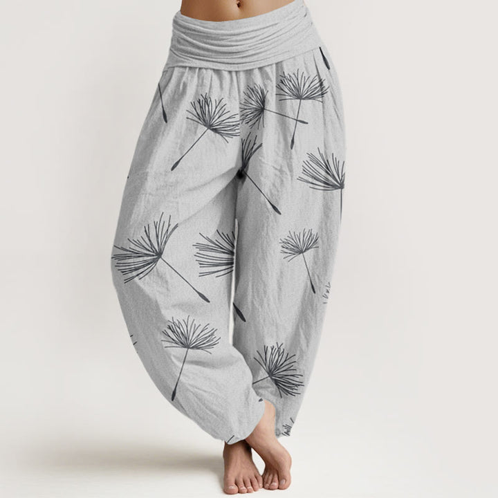 Buddha Stones Casual Cdrifting Löwenzahnsamenmuster Damen Haremshose mit elastischer Taille - Gainsboro - US22， UK/AU26，EU54 (6XL) - image 5