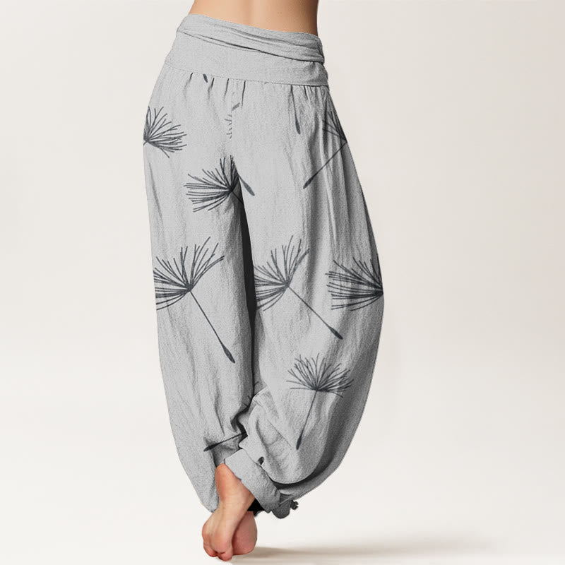 Buddha Stones Casual Cdrifting Löwenzahnsamenmuster Damen Haremshose mit elastischer Taille - image 6