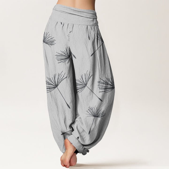 Buddha Stones Casual Cdrifting Löwenzahnsamenmuster Damen Haremshose mit elastischer Taille - image 6