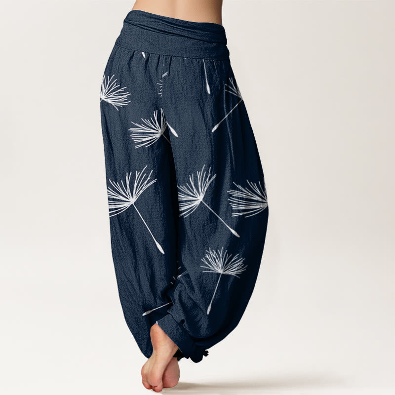 Buddha Stones Casual Cdrifting Löwenzahnsamenmuster Damen Haremshose mit elastischer Taille - image 9