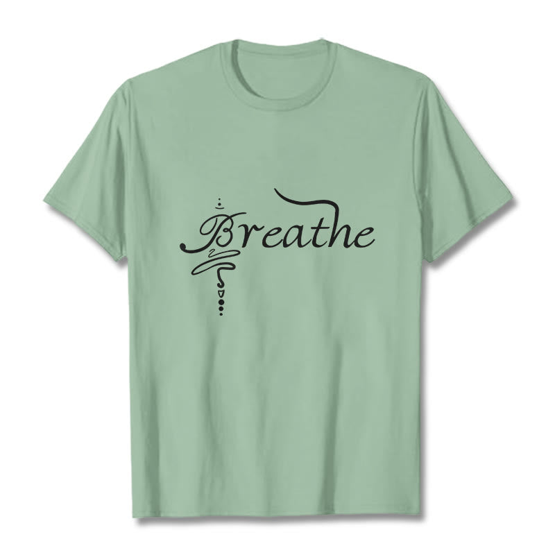 Buddha Stones ​​Atmen Wort T-Shirt - Hellgrün - 2XL - image 14