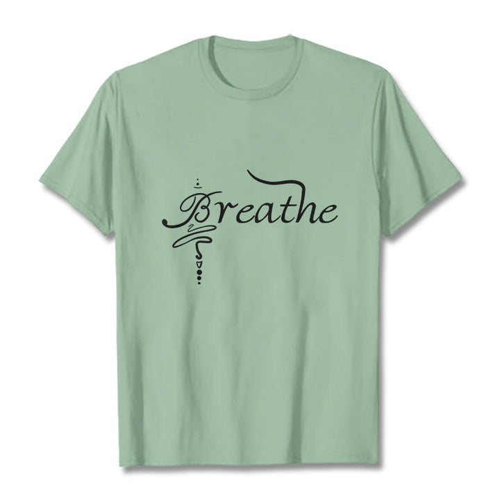Buddha Stones ​​Atmen Wort T-Shirt - Blassgrün - 2XL - image 15