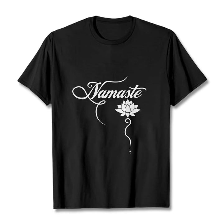 Buddha Stones ​​HALLO Hindi Lotus T T-shirt - Schwarz - 2XL - image 4