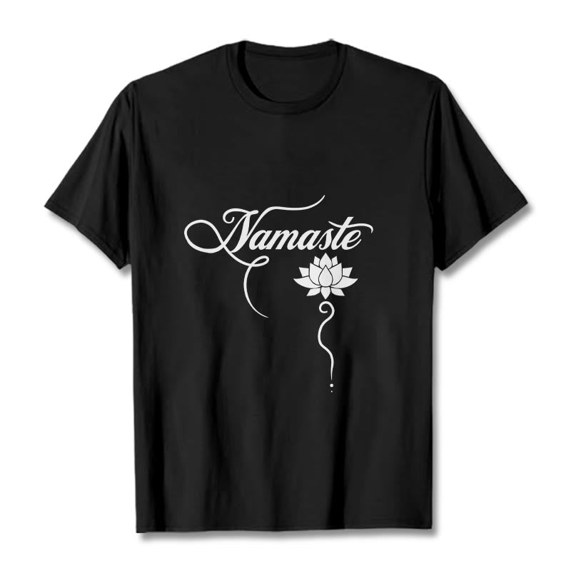 Buddha Stones ​​HALLO Hindi Lotus T T-shirt - Schwarz - 2XL - image 3