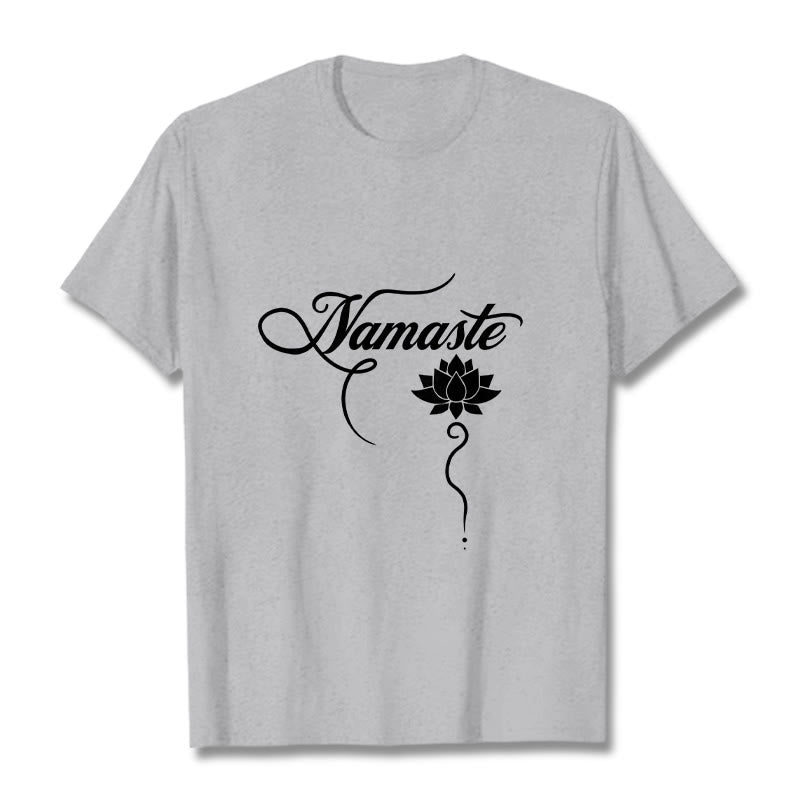 Buddha Stones ​​HALLO Hindi Lotus T T-shirt - Hellgrau - 2XL - image 19