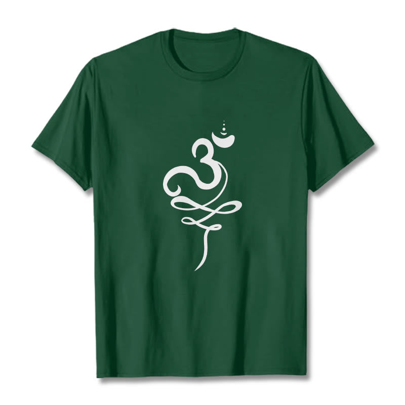 Buddha Stones OM Sanskrit T-Shirt - WaldGrün - 2XL - image 11