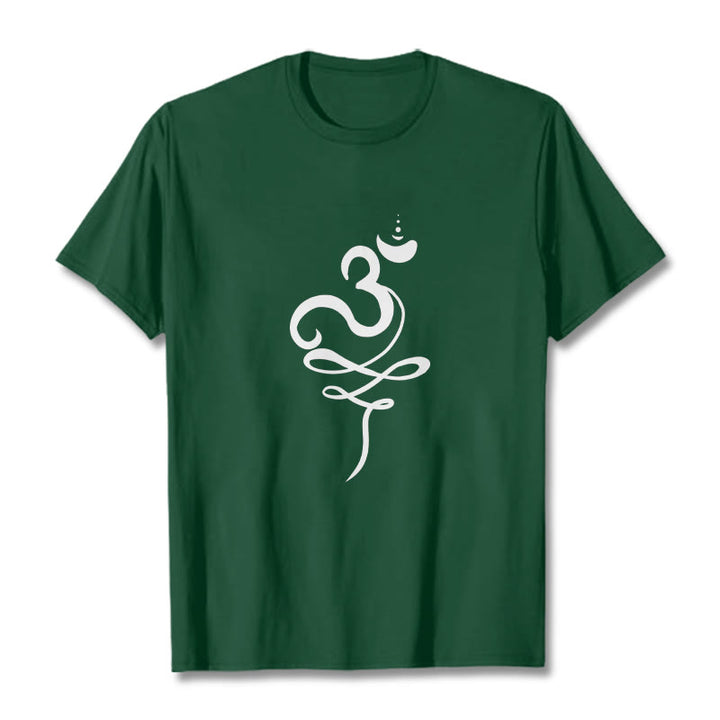 Buddha Stones OM Sanskrit T-Shirt - WaldGrün - 2XL - image 11