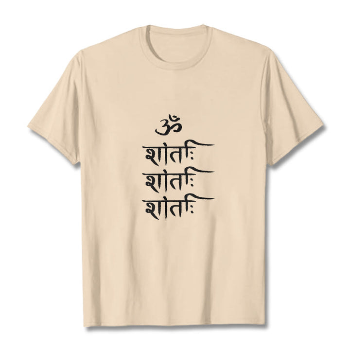 Buddha Stones OM MANTRA Sanskrit Muster T-Shirt - Biskuit - 2XL - image 10