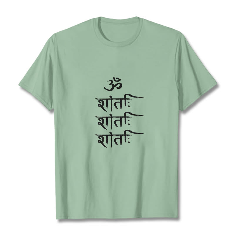 Buddha Stones OM MANTRA Sanskrit Muster T-Shirt - Blassgrün - 2XL - image 15