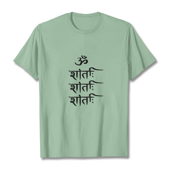 Buddha Stones OM MANTRA Sanskrit Muster T-Shirt - Blassgrün - 2XL - image 15
