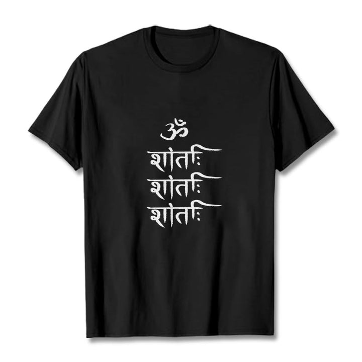 Buddha Stones OM MANTRA Sanskrit Muster T-Shirt - Schwarz - 2XL - image 4