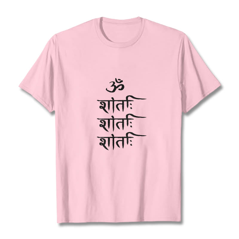 Buddha Stones OM MANTRA Sanskrit Muster T-Shirt - Hellrosa - 2XL - image 12