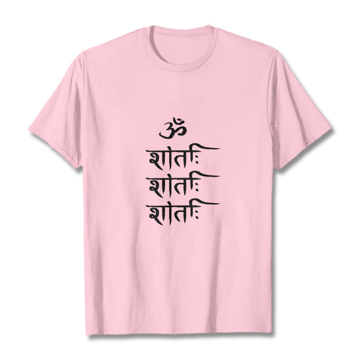 Buddha Stones OM MANTRA Sanskrit Muster T-Shirt - Hellrosa - 2XL - image 12