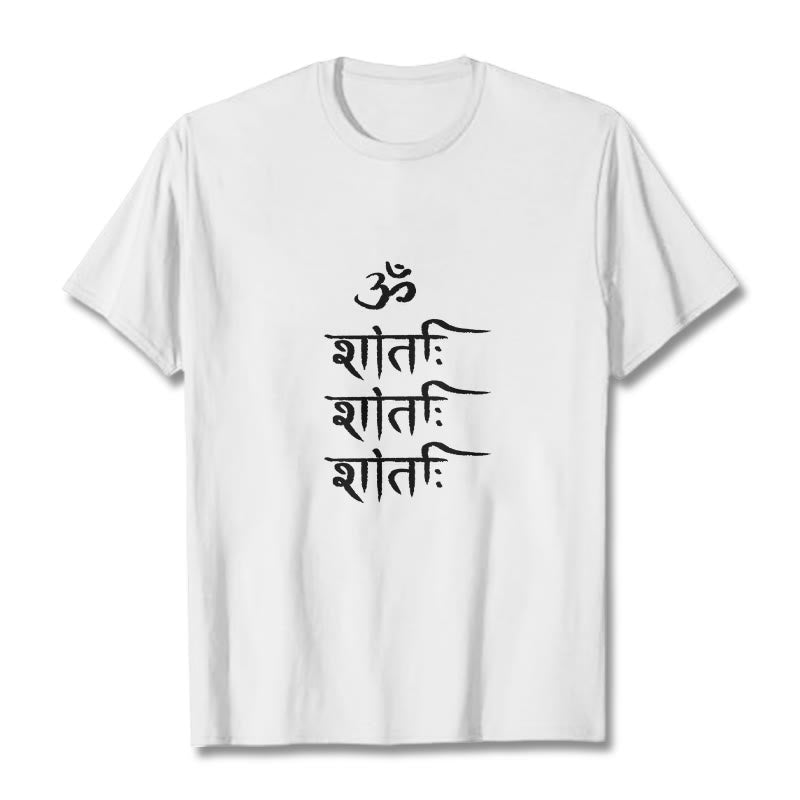 Buddha Stones OM MANTRA Sanskrit Muster T-Shirt - Weiß - 2XL - image 7