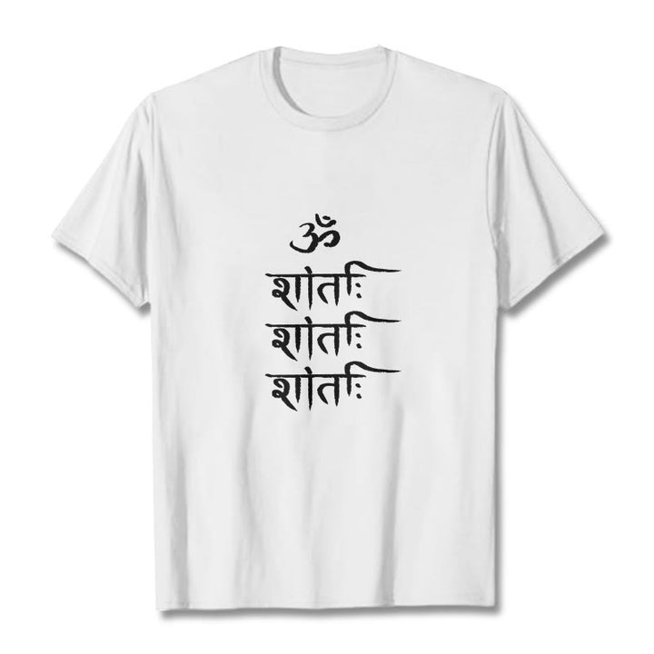 Buddha Stones OM MANTRA Sanskrit Muster T-Shirt - Weiß - 2XL - image 7