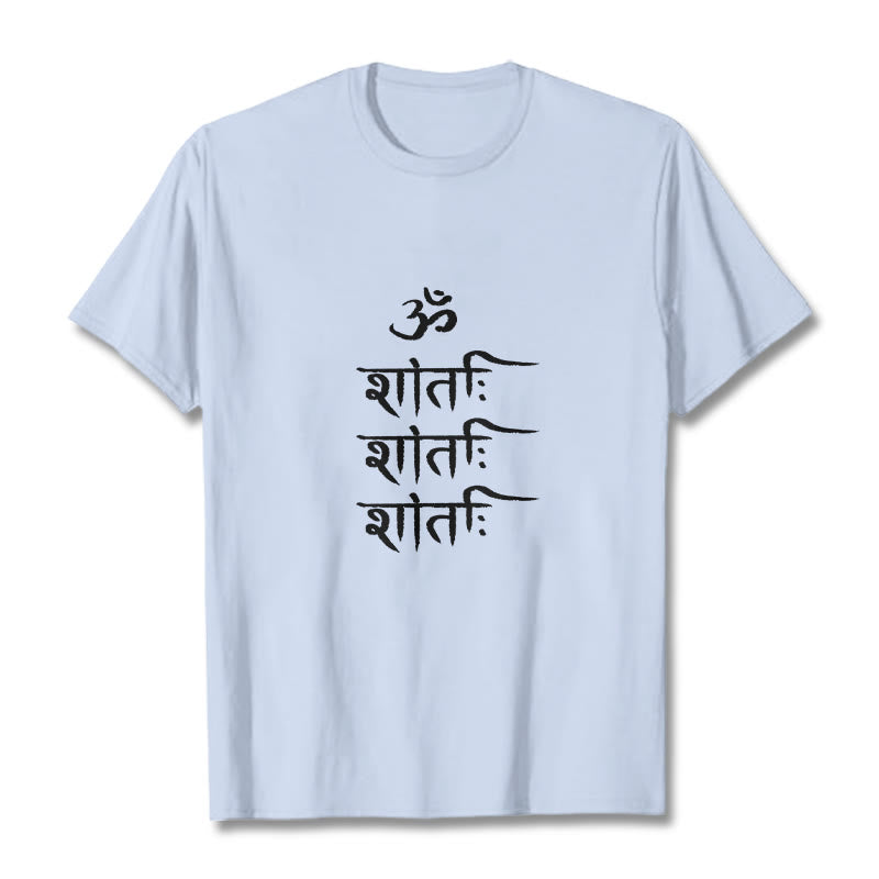 Buddha Stones OM MANTRA Sanskrit Muster T-Shirt - Hellcyan - 2XL - image 18