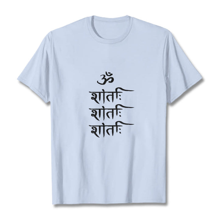 Buddha Stones OM MANTRA Sanskrit Muster T-Shirt - Hellcyan - 2XL - image 18