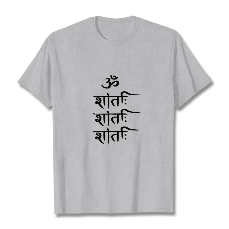Buddha Stones OM MANTRA Sanskrit Muster T-Shirt - Hellgrau - 2XL - image 19