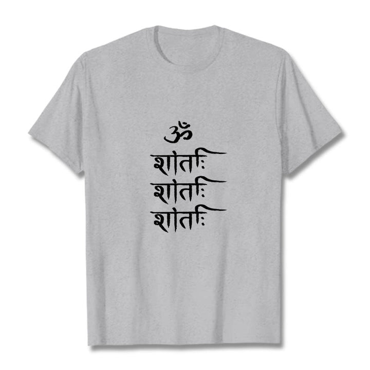 Buddha Stones OM MANTRA Sanskrit Muster T-Shirt - Hellgrau - 2XL - image 19