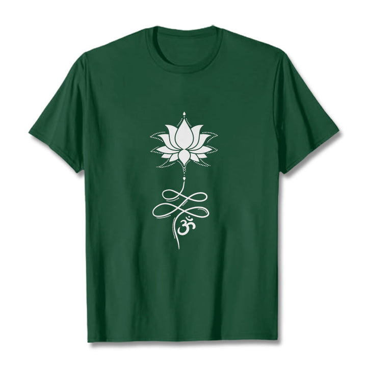Buddha Stones Lotus OM Sanskrit T-Shirt - Waldgrün - 2XL - image 10